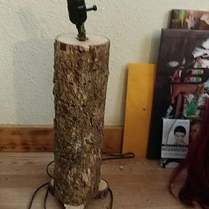 Unique log lamp